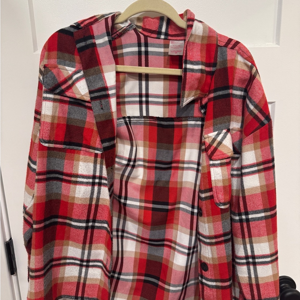 Red Plaid Flannel Jacket